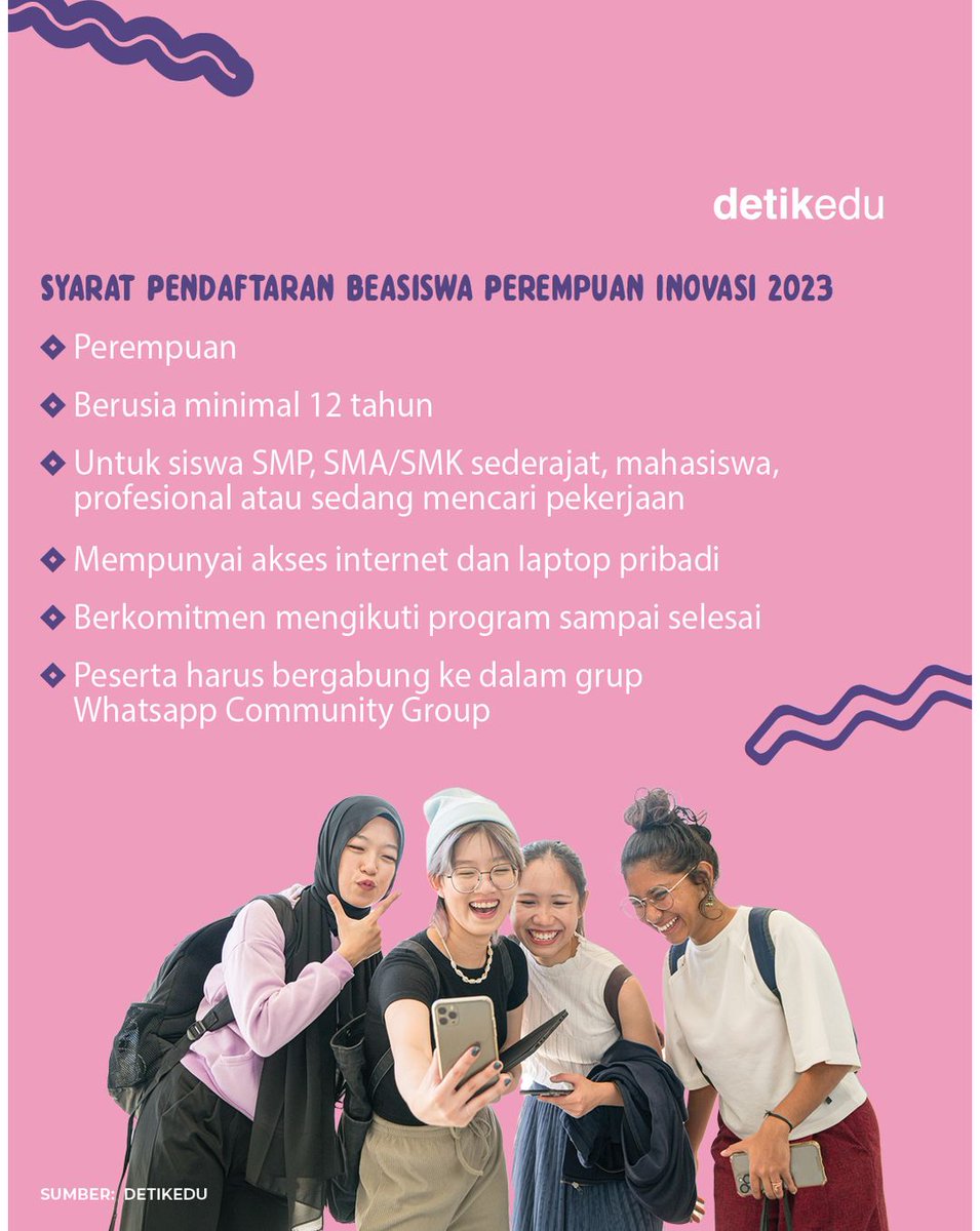 detik_edu's tweet photo. Bagi detikers yang tertarik ingin mengembangkan kemampuan digital, saat ini hadir Beasiswa Inovasi Indonesia 2023. Pendaftaran beasiswa dibuka hingga 27 Agustus 2023 lho!
Berikut syarat dan ketentuannya! https://t.co/fgtlKe968I
#detikedu #Beasiswa #Pemograman #Coding https://t.co/l1221FnTum