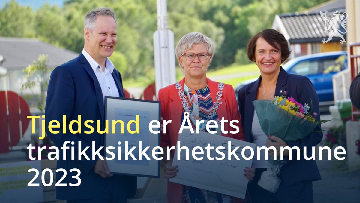 Vi gratulerer Tjeldsund kommune med prisen Årets trafikksikkerhetskommune 2023: regjeringen.no/no/aktuelt/tje…