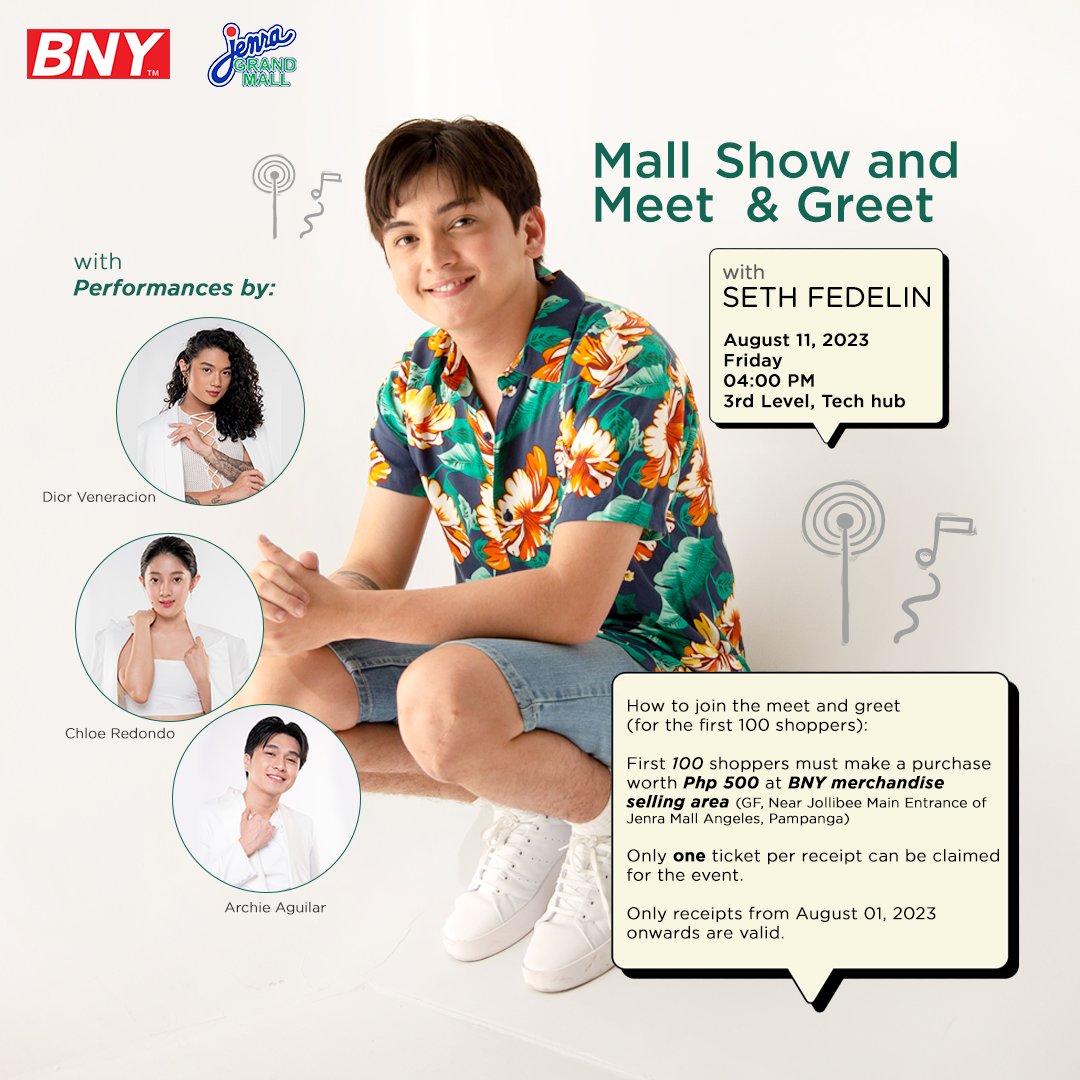 bnyjeansph's tweet photo. 📢 Angeles Pampanga, Get Ready! 🌟 @imsethfedelin Live at Jenra Grandmall! 🎤 An unmissable event awaits you! Mark your calendars now! 🗓️ See you there! 👋 #SethFedelinAtJenra https://t.co/iFG1jDLZOM