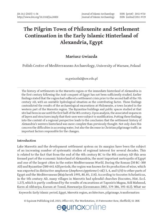 PCMA_UW's tweet photo. #PCMApublications 📙New article by our colleague
🔸M. Gwiazda M, The Pilgrim Town of #Philoxenite & Settlement Continuation in the Early Islamic Hinterland of #Alexandria #Egypt. Journal of Islamic #Archaeology, 👉https://t.co/0O8e3arpDl
#Marea #ByzantinePeriod #IslamicPeriod https://t.co/7k5M4brEhF