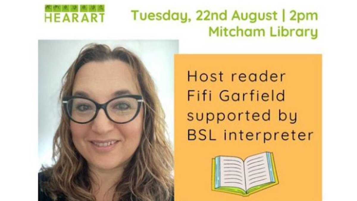 appameltd's tweet photo. Storytelling at Mitcham Library with Fifi Garfield. FREE. Signed Stories will be told through books for ages 5-7 but all children interested in learning British Sign Language are welcome. Book via eventbrite: https://t.co/EwW2ex401i https://t.co/6F3DE7jCOX