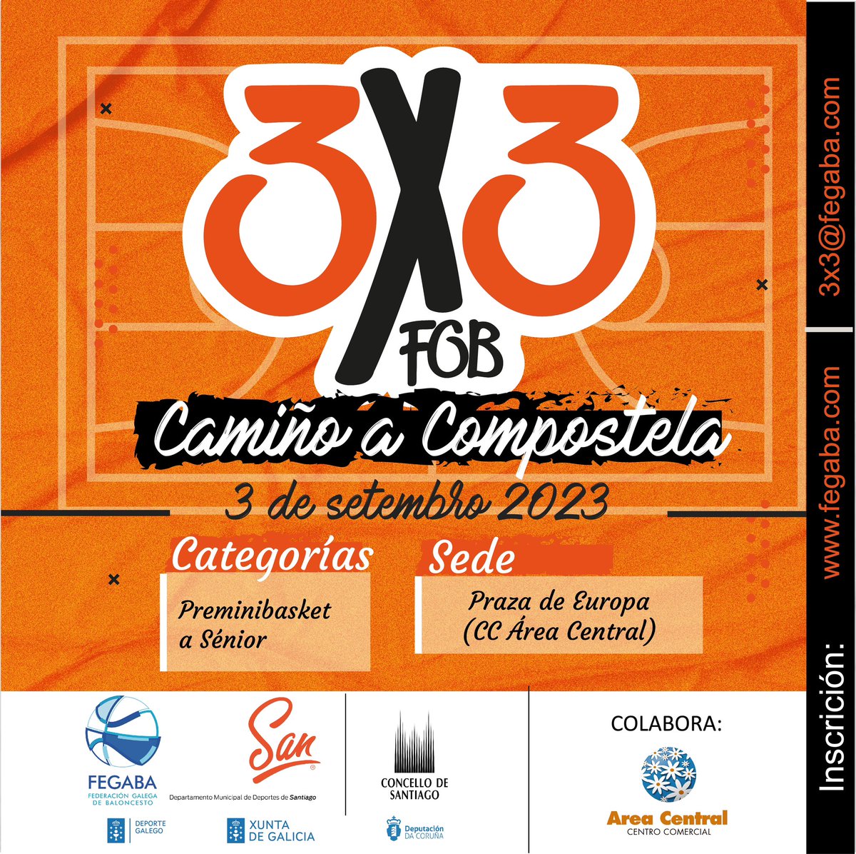 FGB_Baloncesto's tweet photo. Moi agradecidos🧡 pola vosa resposta!👇

🔈O 3×3 “Camiño a Compostela” PECHA ❌ as súas inscricions para o día 2️⃣ de setembro! 

🚨 E mantén aberta a inscrición para o día 3️⃣, nunha cita lúdica, mixta, para todas as categorías e SEN LÍMITE de prazas! 

ℹ️ https://t.co/mrRfxnnWa9 https://t.co/VHeEfyYEcO