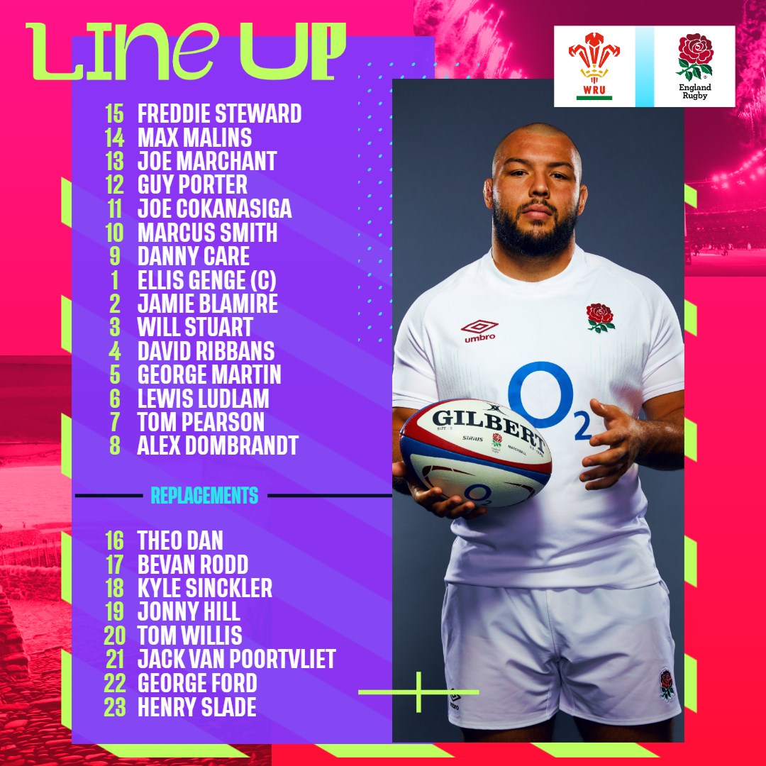 EnglandRugby's tweet photo. Steve Borthwick has named his 𝗦𝘁𝗮𝗿𝘁𝗶𝗻𝗴 𝗫𝗩 to face Wales in Cardiff on Saturday (kick-off 5.30pm).

#WALvENG #SummerNationsSeries