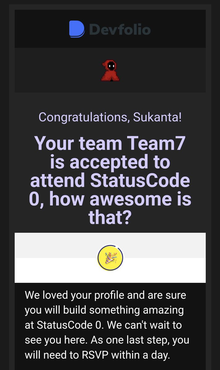 Su1nta's tweet photo. We applied on the last day(a classic Team7 thing :⁠-⁠P), but still we were hopeful.
Finally got approval at 2am today.
Team7, here we go!!!
@priyanshumaitra
@thatsumann 

@Status_Code_ 
#statuscode0 #hackathon #kolkata #iiserkol #iiitkalyani https://t.co/FNCdoGxQkK