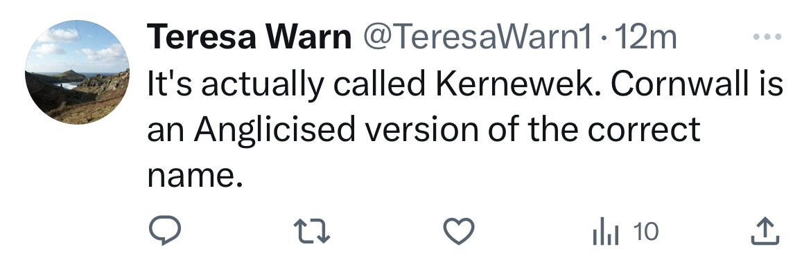 DavidMuttering's tweet image. ME: I’ve done a silly pun about Cornwall and a song by Musical Youth, but at least no-one could find it offensive

TWITTER: Challenge Accepted