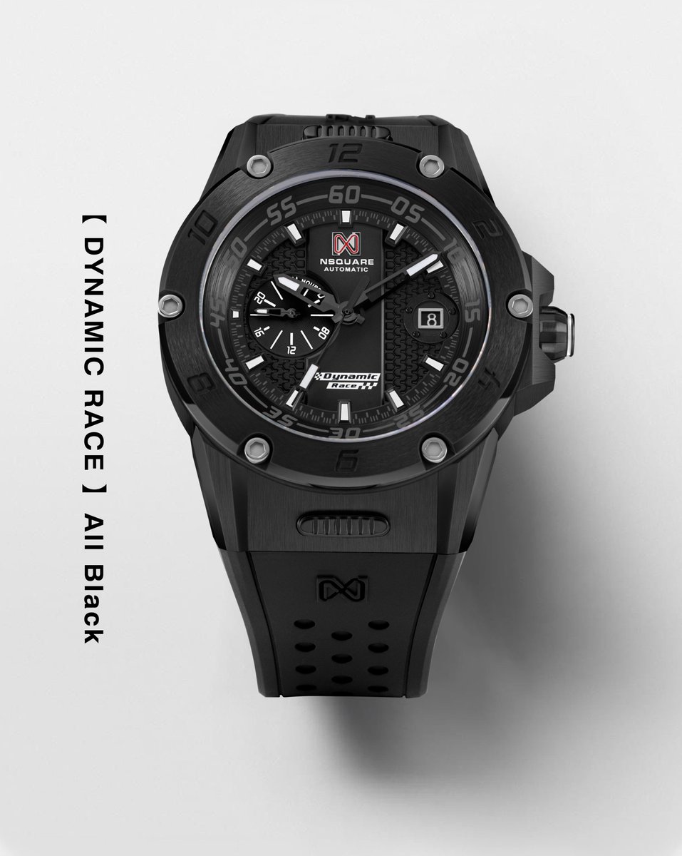 NSquareHK's tweet image. #TimeToUnleash the Night. Introducing the all-new #DynamicRace 44mm N61.5 All Black. A symphony of black speed and timeless elegance. Automatic movement, a black and ceramic case, and a captivating black dial with luminescent accents. Feel the pulse of speed on your wrist.