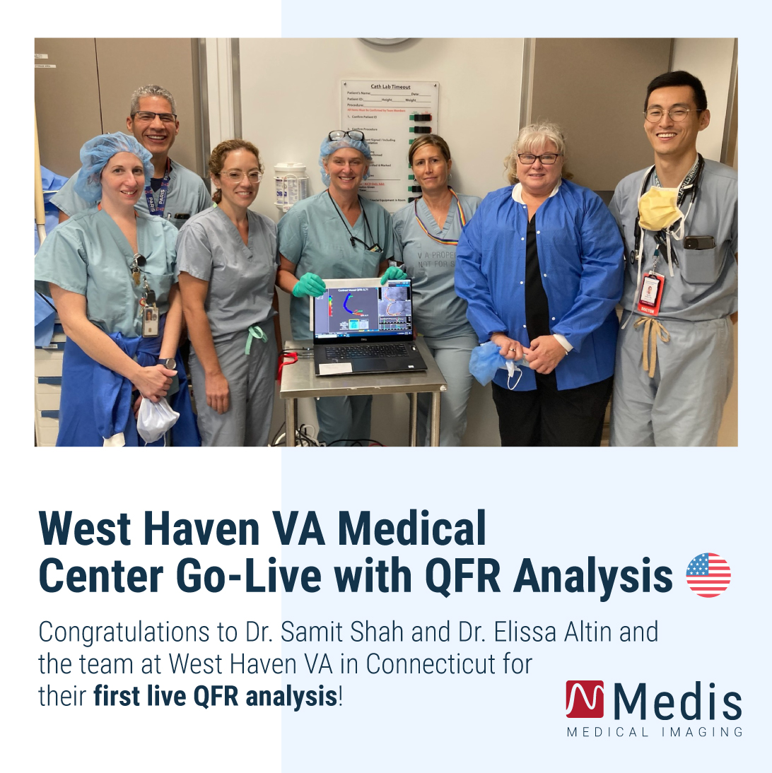 MedisImaging's tweet photo. West Haven VA Medical Center Go-Live with #Medis #QFR Analysis! Congratulations to Dr. Shah, Dr. Altin and the team! 🚀 #QFRAnalysis https://t.co/X4R7uBwKMj