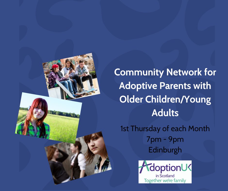 AUKScot's tweet photo. TONIGHT! Join us at the Eric Liddell centre in Edinburgh to discuss the challenges that adoptive families face as their children move towards adulthood. 

If you'd like to join in, get in touch with Chris at christine.jones@adoptionuk.org.uk https://t.co/dAqopZyAKn