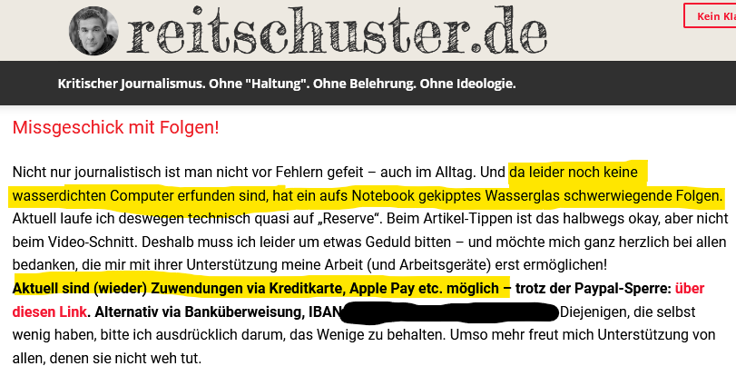 b_4_r_i_o's tweet photo. @reitschuster #Luegner
#Spendenbettler
#Fakeschuster
#Reizhuster https://t.co/TXEf7uxPg3