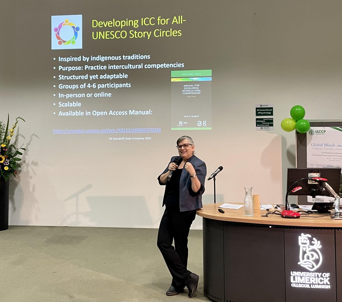 IACCP2023's tweet photo. "What is necessary for us to get along together as humans?" Research shows that we all need deeper #connections through sharing our #stories. What a privilege listening to Darla K. Deardorff on the complexities of #interculturalcompetence! #IACCP2023 #research #crosscultural https://t.co/bpZTY5p5J5
