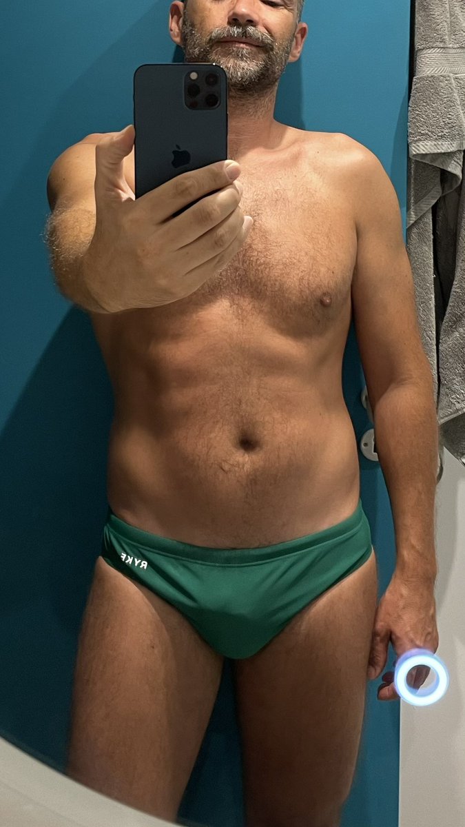 Speedo time with a Ryke Swimwear brief. #speedo #rykeswimwear #daddy #swimbrief #HairyChested #frenchgay