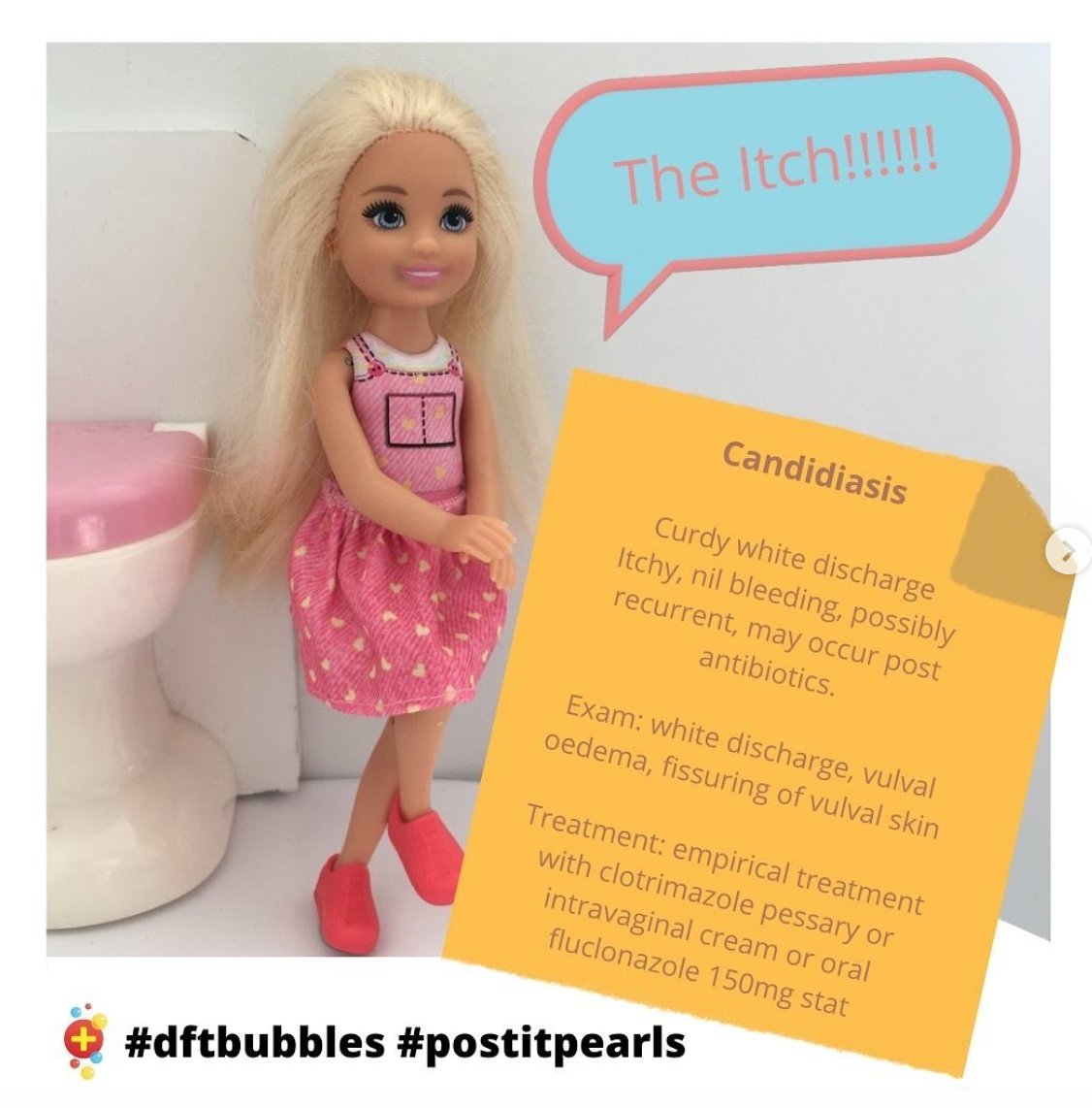 DFTBubbles's tweet photo. DFTB could never miss out on the Barbie hype!
Would you know what to worry about with vaginal discharge? Why not check out our handy post #postitpearls #dftbubbles https://t.co/5UpZegmERC