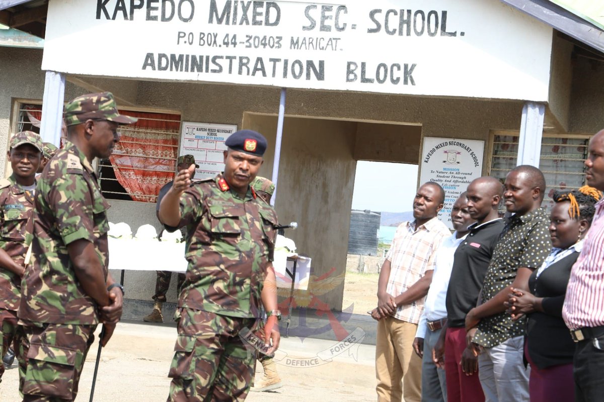 kdfinfo's tweet photo. The KDF Construction Engineers Brigade Commander, Brigadier Joseph Mutua, conducted an inspection tour to the ongoing renovation and reconstruction of schools project in the North Rift under 'Operation Maliza Uhalifu' Multi agency team. https://t.co/ELhiG71wT4 https://t.co/TwSp4kdBSx