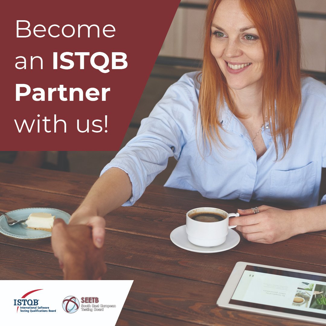 SEETB1's tweet photo. Becoming an ISTQB Partner might be exactly what you need to stand out as your clients' best choice. Sign up for ISTQB’s Partnership Program through SEETB now!
Read more about it and how to apply here: https://t.co/qKmWIpEwdt
And contact us at info.romania@seetb.org for support. https://t.co/jUrCkjobLa