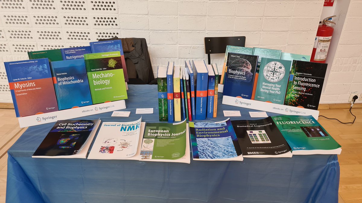 We will be giving away our books today. Feel free to stop by after 17:30 and you will be able to choose one to take home with you! First come, first served. Please share! #EBSA #EBSA2023 #Biophysics #LifeSciences #BiomedicalSciences #Books @SpringerNature