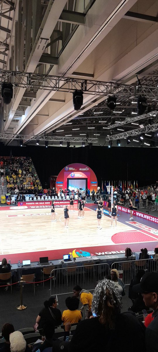 buntumatole's tweet photo. Next game Newzealand vs Jamaica coin toss done and ladies are warming up for the game.#NetballWorldCup2023 #NWC2023 https://t.co/4JrBdDfH00
