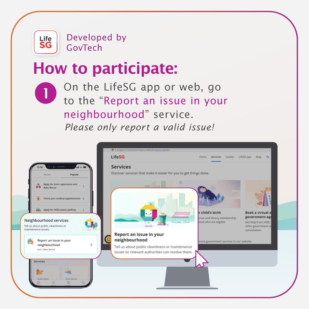 GovTechSG's tweet image. Fancy a Starbucks treat? 🥤

From now till 31 Aug 2023, use #OneService on #LifeSG to report a valid neighbourhood issue and be one of 10 winners to enjoy a S$20 Starbucks e-gift card!

Try it out ➡️ go.gov.sg/oslife-tw

T&amp;amp;Cs apply: go.gov.sg/oslifecontest-…