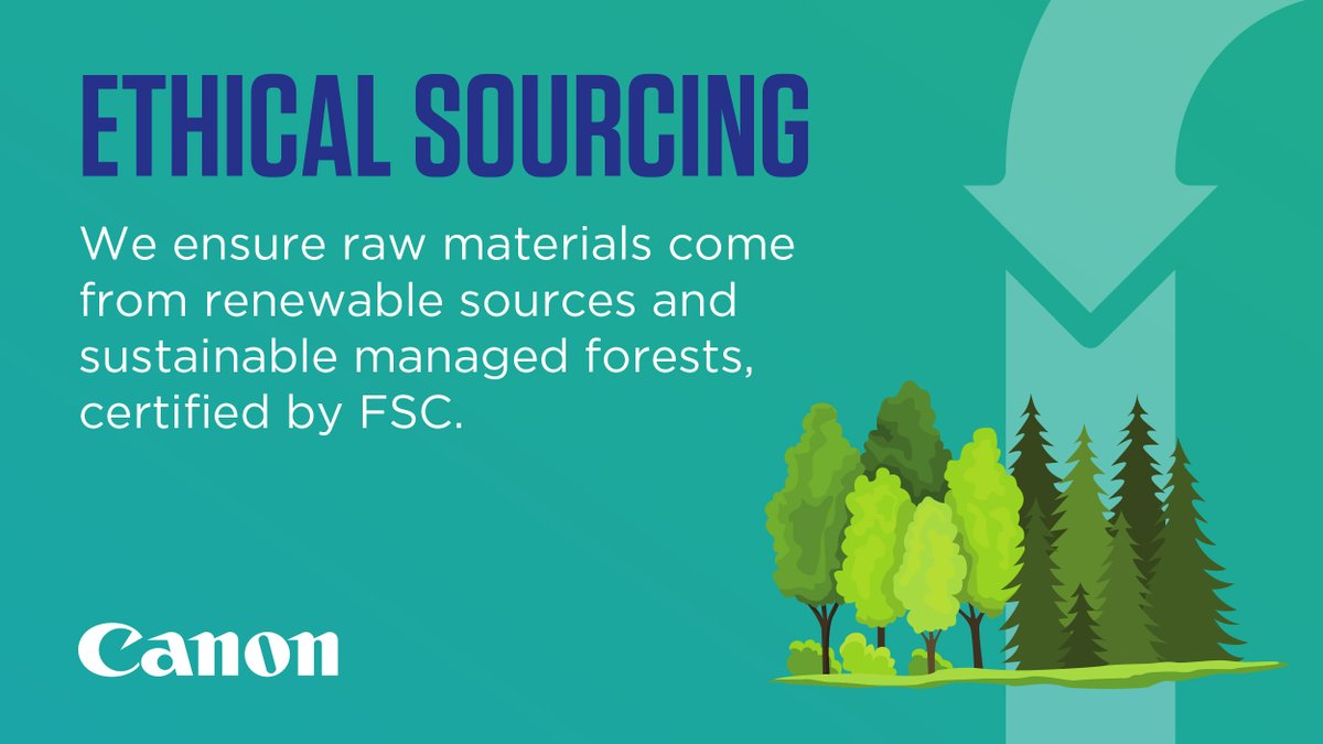 Our first step to sustainability is ethical sourcing. We ensure raw materials come from renewable sources and sustainably managed forests certified by FSC or PEFC. #EthicalSourcing 

Find out more: canon.sm/43MoT64