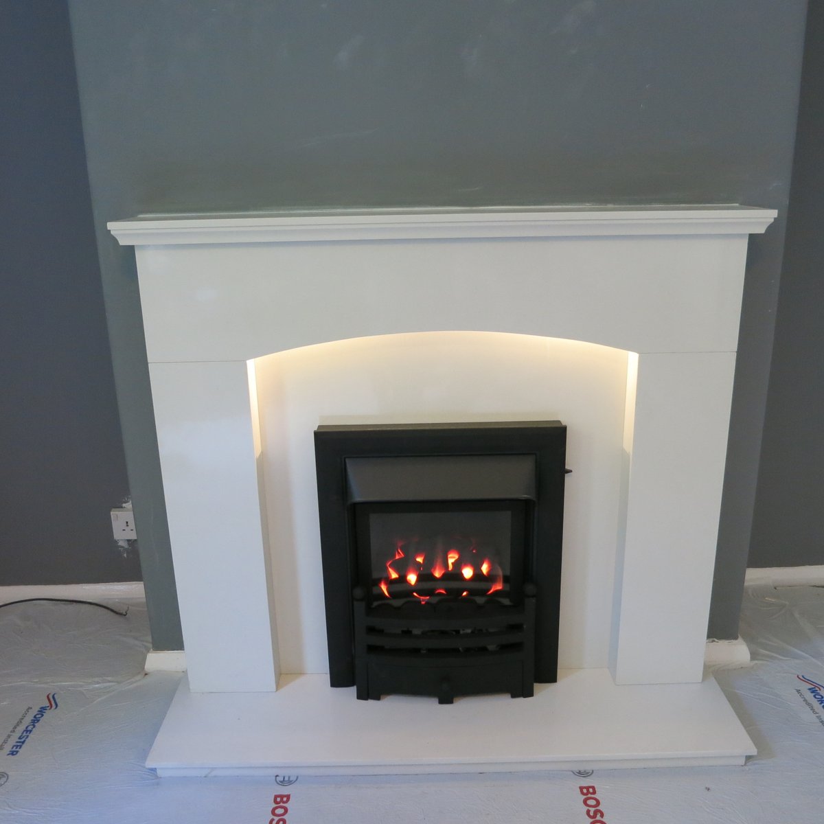 We're not all about boilers and stoves you know!!! This #urmston client was happy with the installation of their @percydoughty <a href="/rapidcarrot77/">Cece Mulroy</a> Black Bauhaus gas fire and white Cartmel fire surround with led lighting. #gasfires #manchester