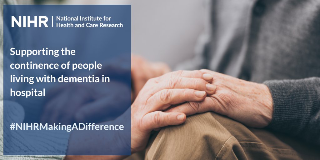 #NIHRfunded researchers are changing the course of continence care for #dementia patients. By making continence care central to hospitals’ dementia care, NHS resources can be saved and patients can avoid moving into care homes early: nihr.ac.uk/case-studies/s… #NIHRMakingADifference