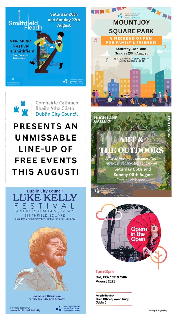loveclontarf_ie's tweet photo. 🌧️ ☔ @DubCityCouncil is bringing the sunshine with an amazing lineup of FREE events for all this summer! From a Luke Kelly Festival, to opera, to a Fleadh in Smithfield, check out the poster below for more...  #SummerInDublin #Events #LoveClontarf https://t.co/SUczaiRoIw