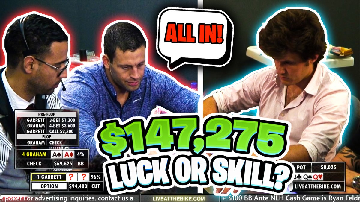 Stacks GO IN <a href="/GmanPoker/">Garrett Adelstein</a> vs. Graham $147.275.00! 
Gross 700bb Analysis w/ @d22_soso and <a href="/MrJesseJames4/">Jesse Sylvia</a>  12:30PM PST 8/4/2023.

Live at Wayne's youtu.be/hJti3ZyEntQ