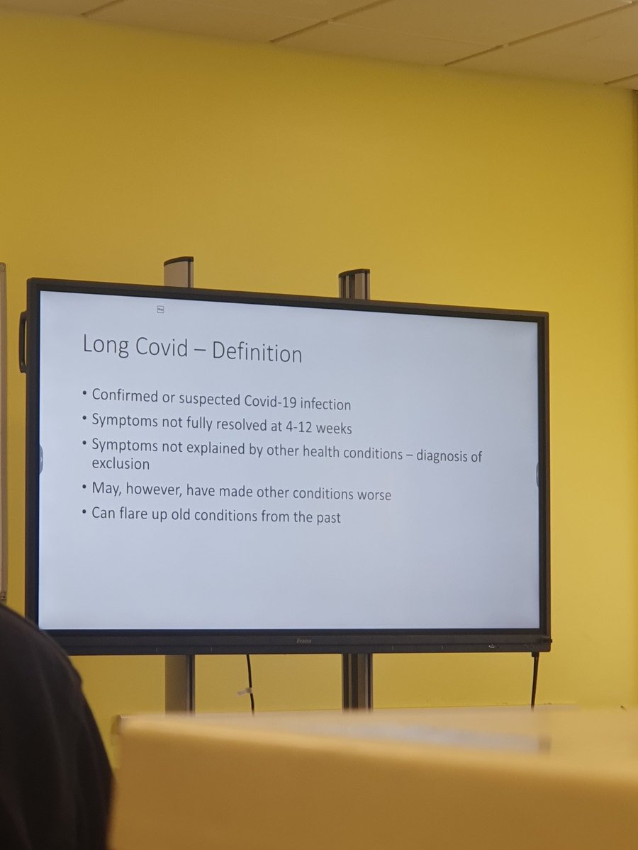 NM_CommunityMSK's tweet photo. Delighted to have Robin from the Post Covid Community Services team in today talk to us about Long COVID and how we can refer into their team! Multidisciplinary working and education is massively key to help this group of patients #LongCOVID #MDT #physiotherapy @uclh @NorthMidNHS https://t.co/qXEnnBGnGQ