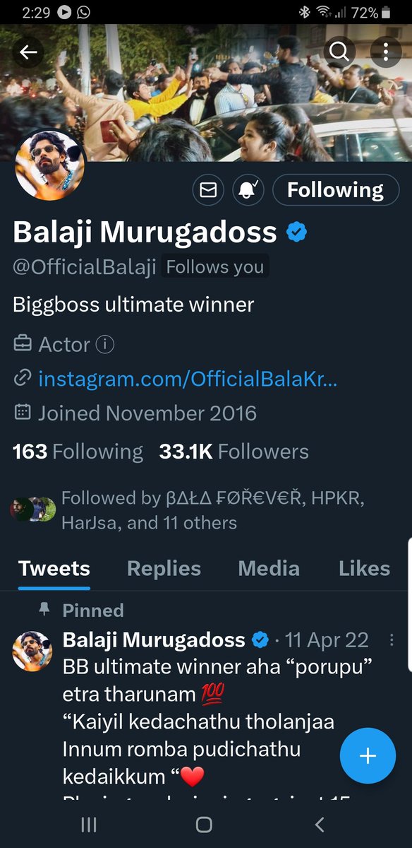 BalaFangirl's tweet photo. Maaaan!! WHAAAAT😳😳😳 WHAAT THE... Bala, Thambiii u followed me😳😳💃🏽💃🏽💃🏽 This is unreal. Thanks a million, brother 🫶🏼🫶🏼🫶🏼😍😍❤️❤️❤️❤️🥹🥹🥹 Wasn't too active cos of personal reasons. &amp; when i log in, voila👏🏼👏🏼💃🏽💃🏽💃🏽 https://t.co/t00EBr9dxU