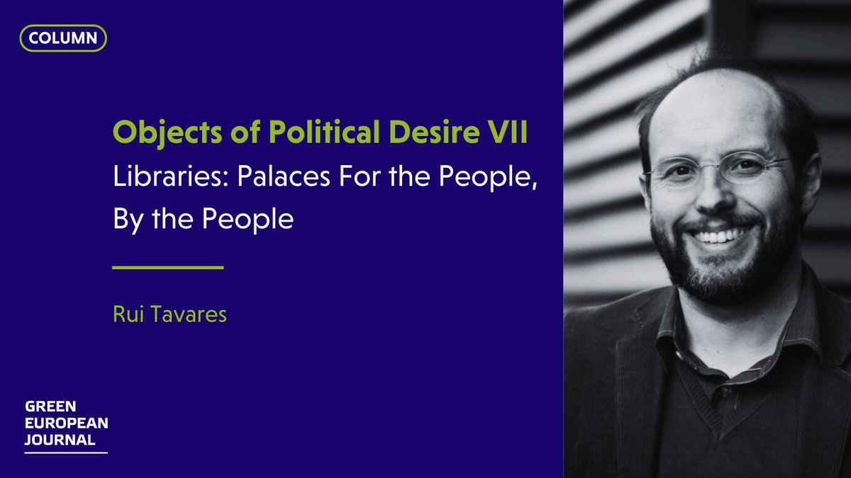 GreenEUJournal's tweet photo. Libraries are spaces where to create inclusive communities and a better future, connecting people, cultures and ideas.
In his latest column, @ruitavares celebrates libraries as "palaces for the people", and explains why they matter for Europe. π
https://t.co/1I23XpLQl0 https://t.co/kK7KyKZm91