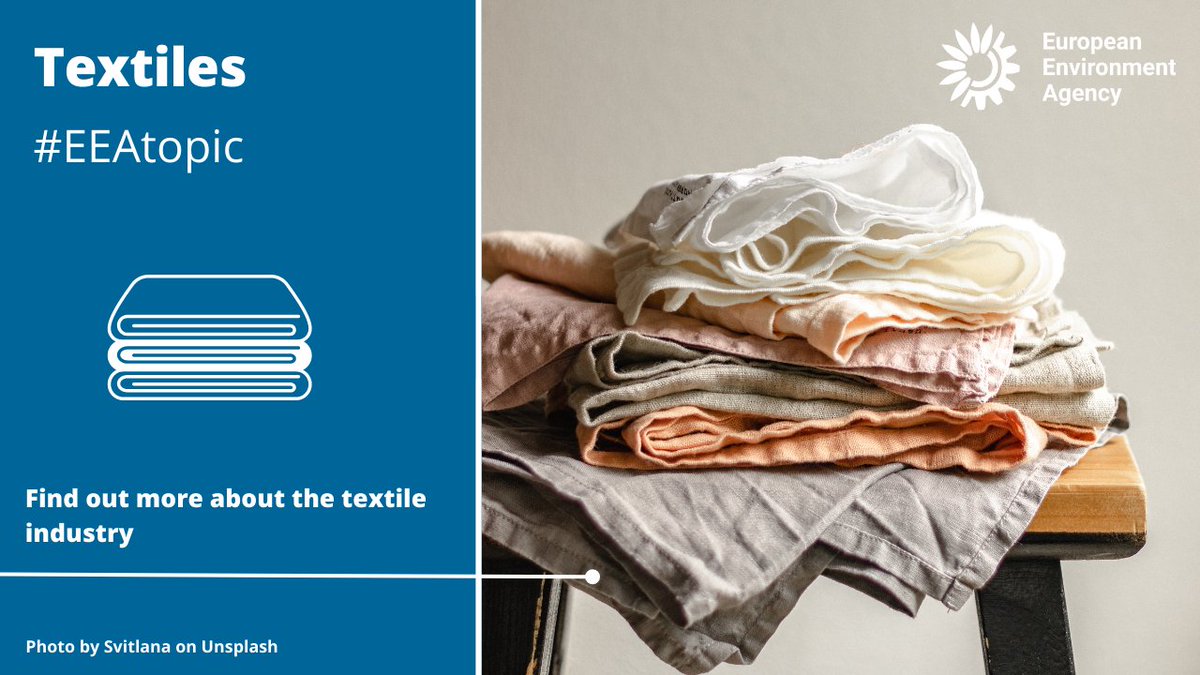 EUEnvironment's tweet image. Did you know that textile consumption in Europe, on average, causes the fourth highest environmental &amp;amp; climate pressure? How can we reduce the negative impacts of textiles through circular business models &amp;amp; design? Learn more about our #EEAtopic textiles: eu1.hubs.ly/H04KVT00