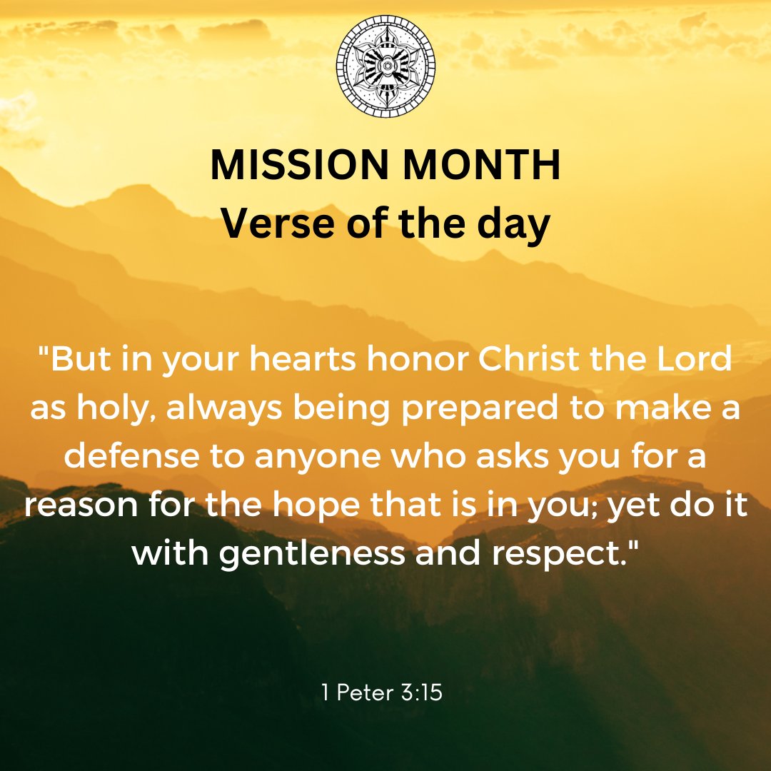allsaintsnrb's tweet photo. Mission Month, verse of the day
#verseoftheday #missionmonth #HolySpirit #God #NothingIsImpossibleToGod #ImpossibleMadePossible https://t.co/t3ywXIW7Av