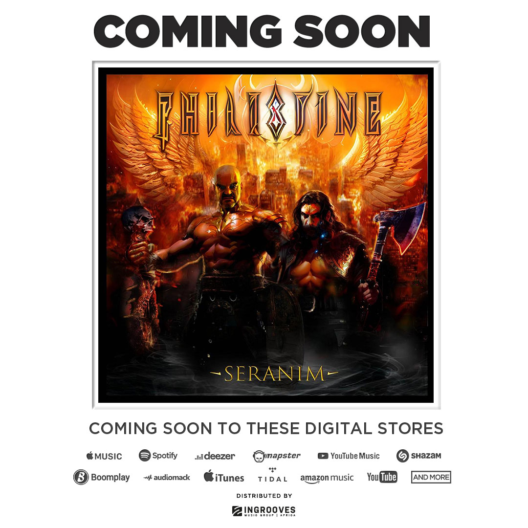 Philistineband's tweet photo. Our debut album ""Seranim" is finally coming to all streaming platforms, distributed by Ingrooves Music Group | Africa. 🤘😍🤘
#theresaphilistineatthedoor #seranim #philistineband #Ingrooves #ingroovesafrica #newmusicfriday #heavymetalmusic #heavyrock https://t.co/H5u9MpxGuL