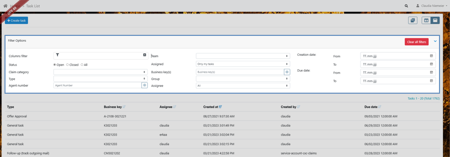 companytech11's tweet photo. #TIPRelease 1.40: You are now able to customize the task list to provide the clerks with additional filter options and selectable columns.
#coreinsurance #tech11 #insuranceplatform #insurance https://t.co/lc12vCGrVL