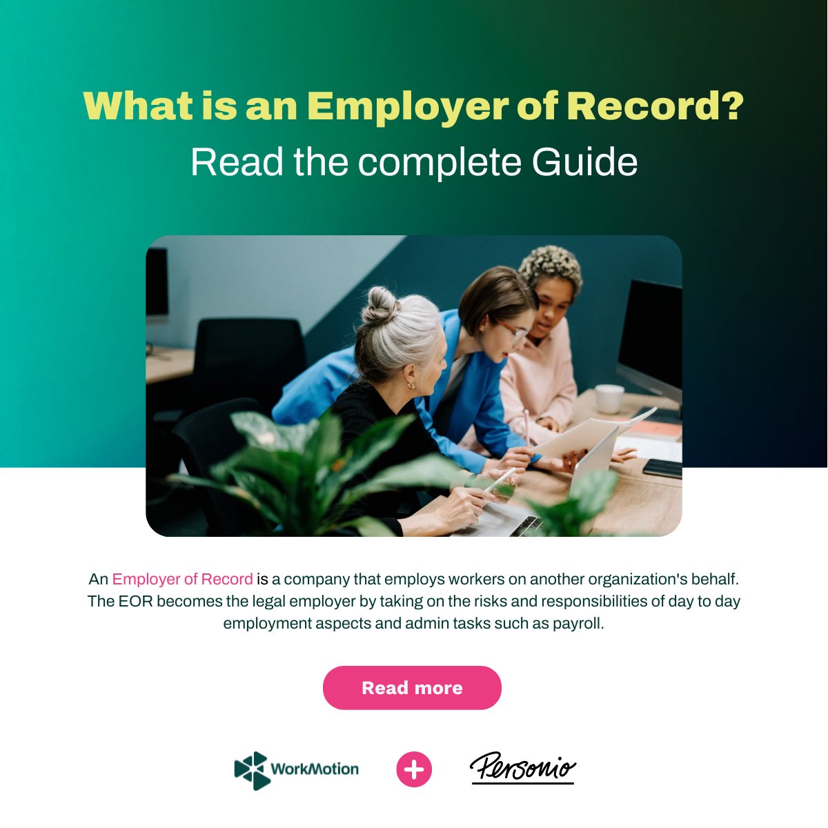 One of the questions we're frequently asked is: "What is an Employer of Record, exactly?" 🤔

So we sat down with our friends at <a href="/PersonioHR/">Bug Poc</a> and co-wrote a guide to answer all your questions and more. Take a look: personio.com/hr-lexicon/emp…

#EmployerofRecord #EOR #globalhiring