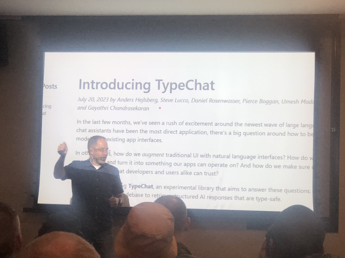 OtsileKole's tweet image. @shanselman talking about #TypeChat which is tool that will use the type definitions in your codebase to retrieve structured AI responses that are type-safe. @MicrosoftSA Developer Productivity with @github Co-Pilot @LeboMadise #developer #Productivity #Github