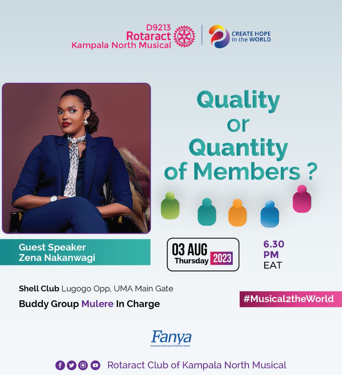 Rotaract_TV's tweet photo. Join the @rctmusical this Thursday as they host Zena Nakanwagi who has the answers to your questions.
Buddy group incharge Mulere
#RotaractTvUpdates
#Creatinghopeintheworld
#Rotarytotheworld
#RotaractNews
#RotaryNews https://t.co/alx2TbL3n2