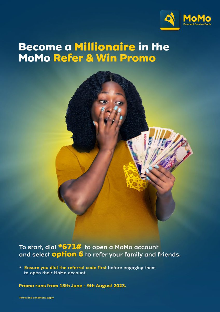 TheOnlineBigBro's tweet image. Refer your family and friends to join MoMo today and grab the chance to become a millionaire! 💰

📞 Dial *671# now to get started.

 T&amp;amp;Cs apply!

#MoMoReferAndWin