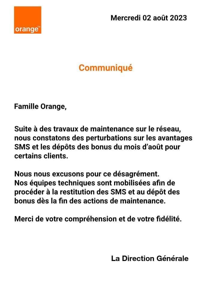Prom_Ivoire's tweet photo. Communiqué de Orange Côte d’Ivoire par rapport au retard des bonus mensuels

@CI_Orange https://t.co/Q4qTUfp9sd