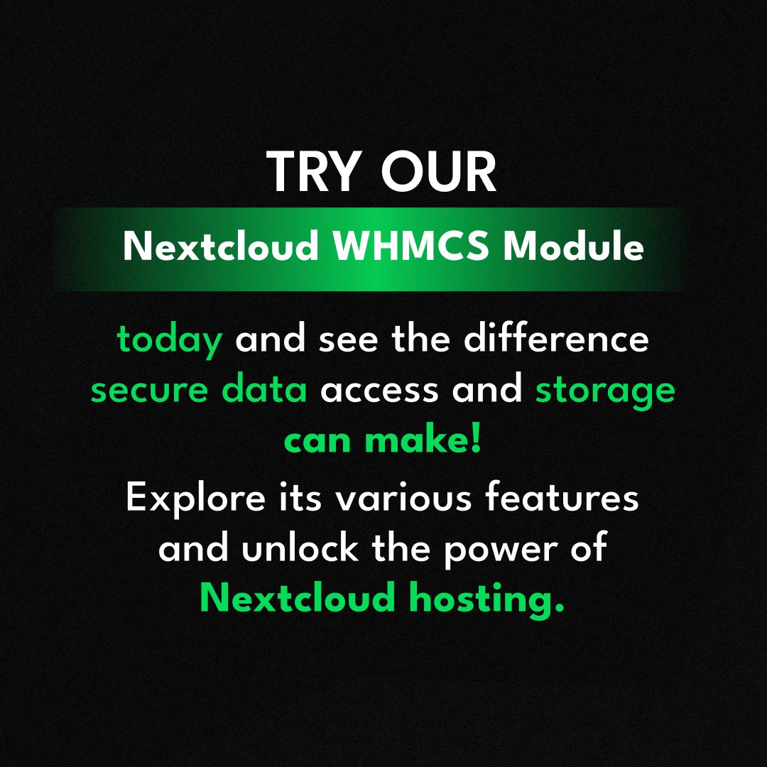 Infowgs's tweet photo. Get the most out of your cloud hosting experience with this simple and worry-free solution.
Try WGS Nextcloud Module today! https://t.co/jtEBjDRcQ9
#whmcs #whmcswebsite #whmcstheme #whmcsglobalservices #wgs #whmcsservices #nextcloudmodule #cloudhosting #whmcsbilling https://t.co/O5xuHFDxDw