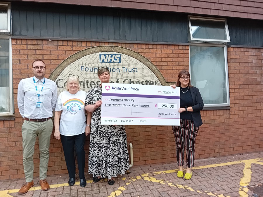 Agile Insourcing &amp; <a href="/Agile_Workforce/">Agile Workforce Services</a> were proud to exhibit at #NHSConfedExpo. Delegates visiting our stand entered a draw to win £250 for their chosen #NHS Trust charity.👏A big congratulations to @CountessCOO for winning £250 for <a href="/COCHfundraising/">The Countess Charity</a> <a href="/TheCountessNHS/">Countess of Chester Hospital NHS Foundation Trust</a>