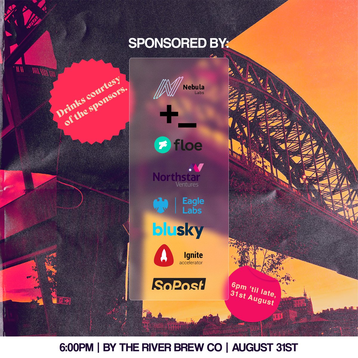 🎉 Join us for the biggest celebration of the North East tech community this summer - and we’re not shy to say it! 📍By the River Brew, Gateshead Quayside 📅 August 31st 🕰️ 6 pm - late 🎟️ eventbrite.co.uk/e/silicon-summ… #siliconsummer