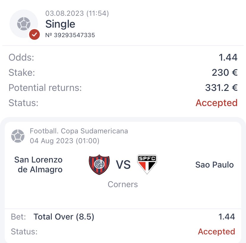 jkbettips1's tweet photo. 🔥Free Tip Of The Day🔥
🇦🇷 #SanLorenzo vs #SaoPaulo 🇧🇷
Tip: Over 8.5 Corners⛳️
#CopaSudamericana #footballtips #footballtipstoday #footballpicks #footballpredictions https://t.co/RgP9cxp0VK