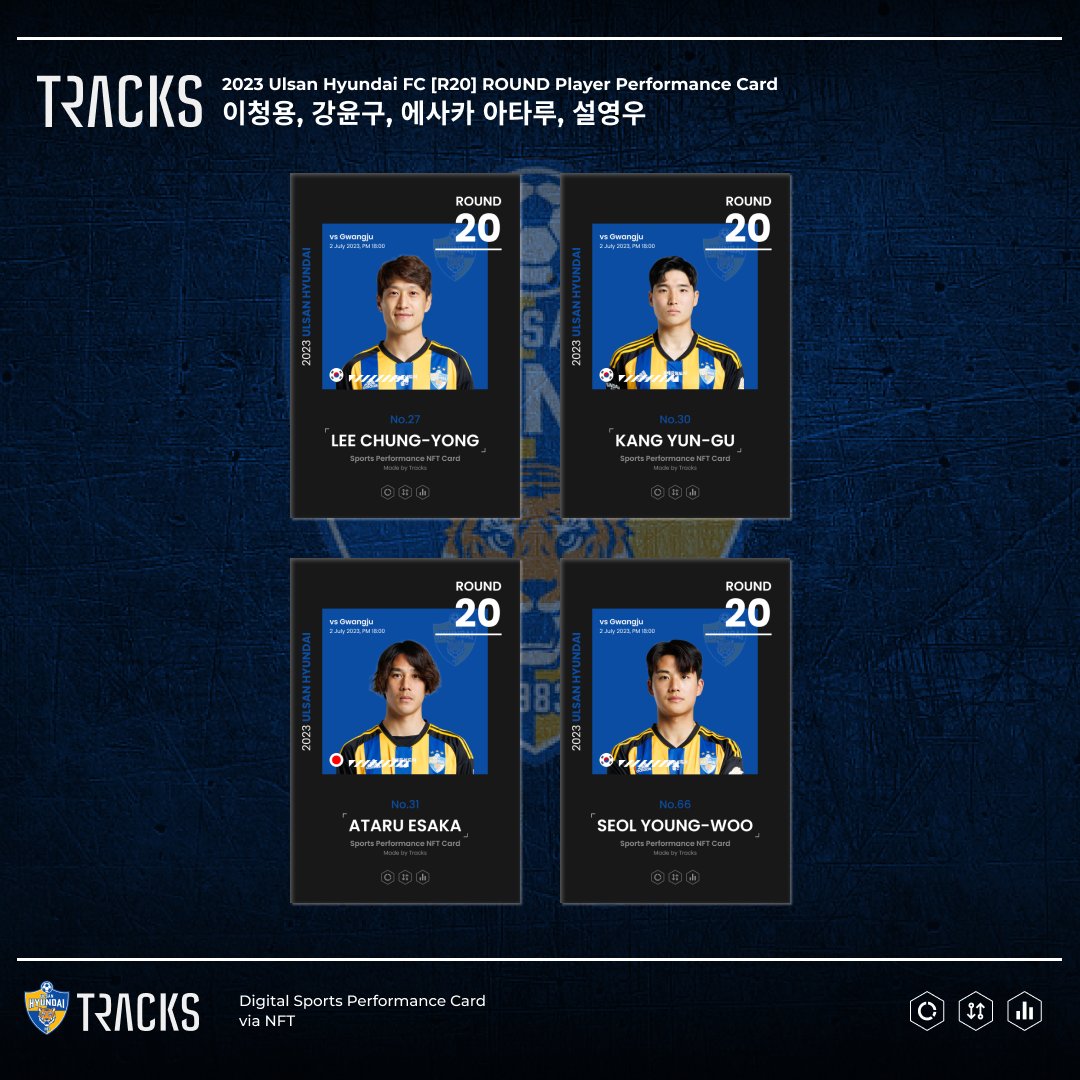 📢 2023 [R20] Player Performance Card OPEN 📢

안녕하세요. TRACKS 입니다.
2023 TRACKS [R20] Player Performance Card가 오픈되었습니다.

⬇️ TRACKS 카드 오픈 안내
discord.com/channels/97960…

#TRACKS #NFT #이벤트