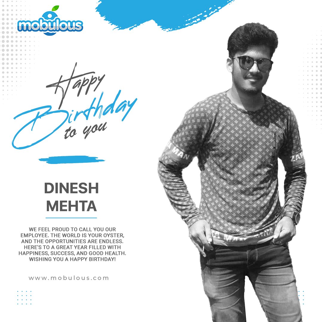 mobuloustech's tweet photo. Happy Birthday, #Dinesh 🎂🥳✨! Your hard work, dedication &amp; positive attitude inspire us all. We hope your day is filled with joy &amp; laughter. Cheers to another year of growth and success!

#HappyBirthday #TeamPlayer #CelebrationTime #topappdeveloper #mobulous https://t.co/dyxjbtNaib