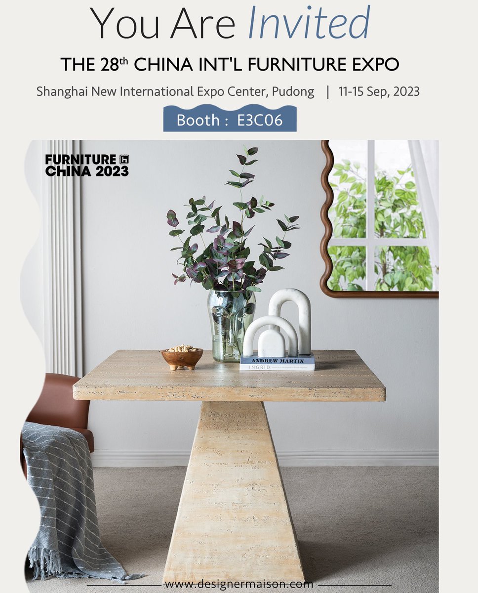 evergreendecor's tweet photo. You’re invited → The 28th China International Furniture Expo 2023
Offering in-stock, ready-to-ship accent furniture and home accessories!
Come see for yourself!
#homeaccents #vignettes #designinspiration #livestreaming #wholesale #gifts #highqualitygift #realtime #b2b #Shanghai https://t.co/MeNvd4sDiz