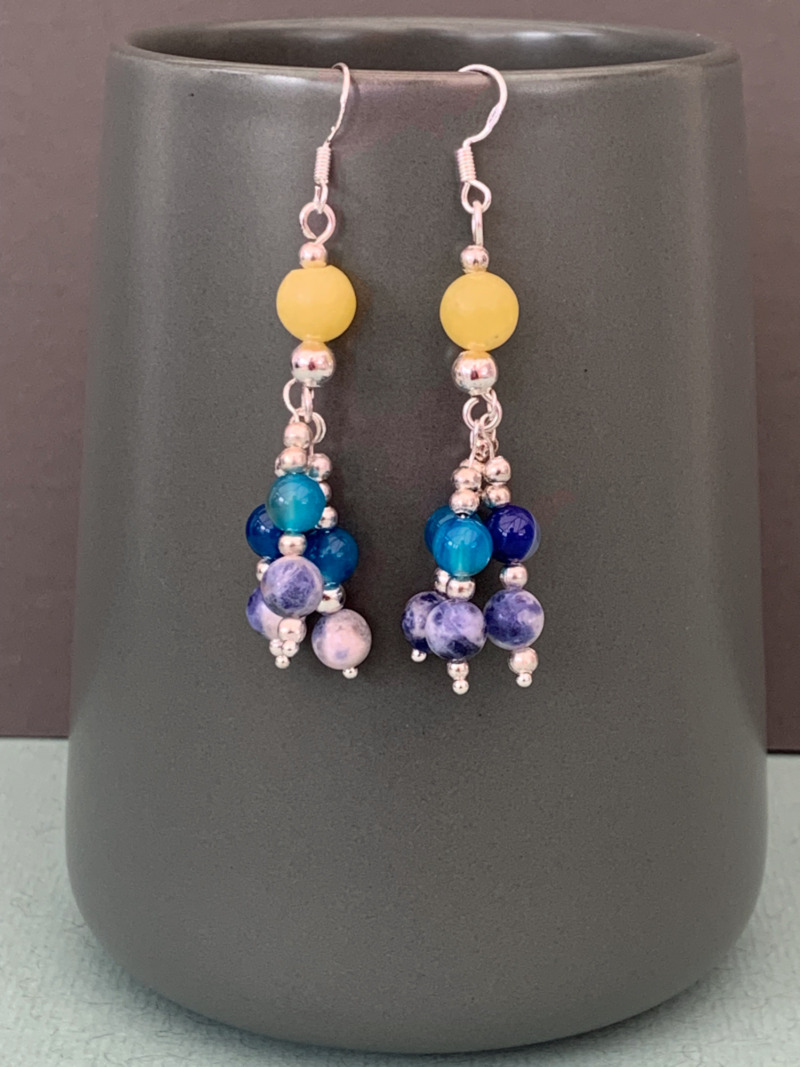 Available via Crafters Market, £15.95: crafters.market/listing/boho-y…

Inspired by the sea side colours of Cornwall.
#madeinwales #handmadeearrings #gemstoneearrings #craftersmarket #cmuk #bohoearrings #silverearrings #agateearrings #sodaliteearrings #jadeearrings #yellowearrings