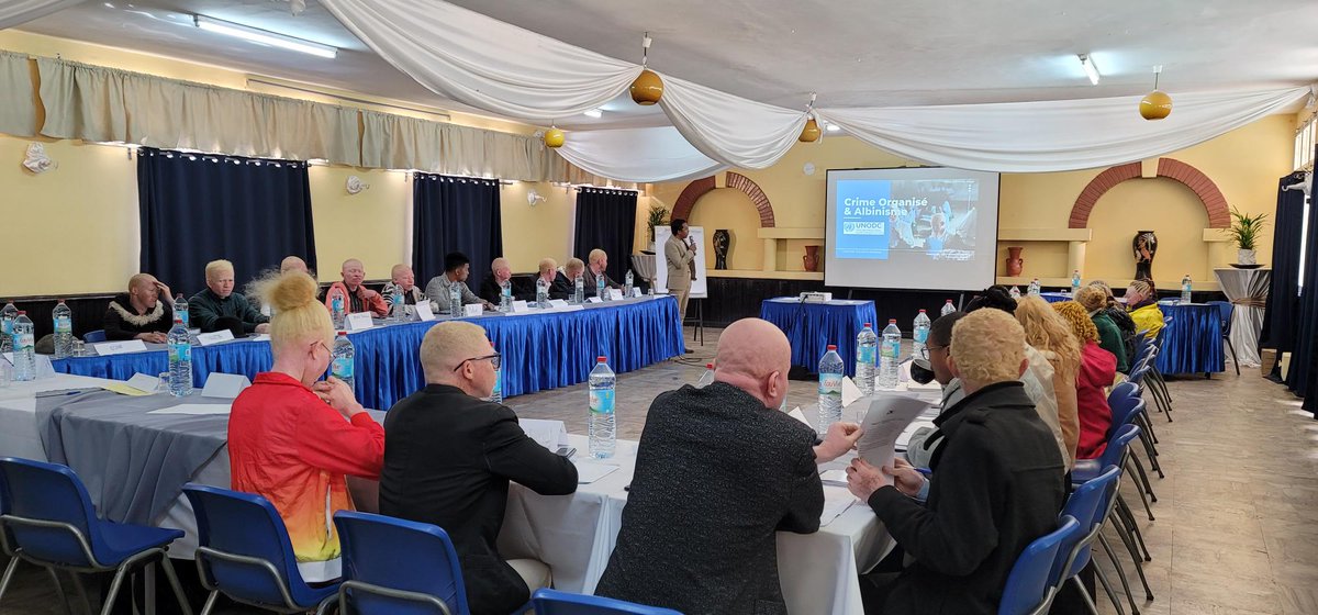 UNODCEastAfrica's tweet photo. Today, UNODC Madagascar was invited by @UNHumanRights to deliver a presentation raising awareness on the vulnerability of people w/albinism to organized crime &amp; #HumanTrafficking. Knowledge is key in the prevention of &amp; protection from this crime. #StandUpAgainstHumanTrafficking https://t.co/RWlxUv3JBu