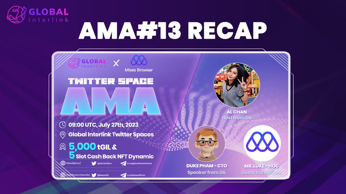 GILinkOffice's tweet photo. GLOBAL INTERLINK #AMA13 Recap📝
🍽️Missed the AMA13 @GILinkOffice X @Mises001? No worries! Check out the Recap and catch up on all the juicy details! ✨
👉Recap link: https://t.co/MS0OpF6cP7
👉Twitter Space recording: https://t.co/N8eBBjsOwH
#GIL #Mises #SUI #BNBChain https://t.co/I6lXPVy7EA
