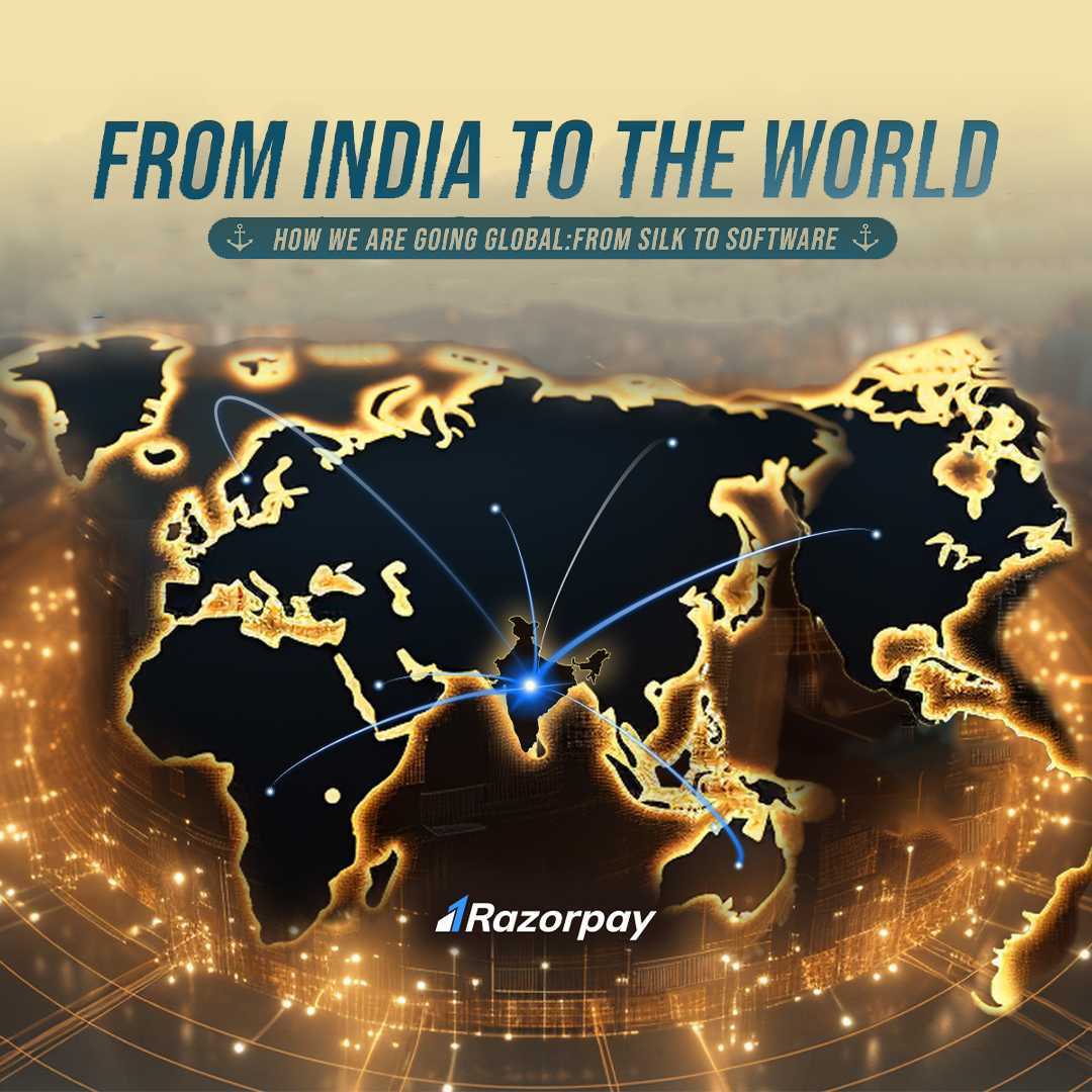 Razorpay's tweet photo. We empower Indian businesses to go global every day 🚀
From Silk to Software, our data shows the impact of India on the world. We saw a 73% increase in sales for SaaS & 163% increase in sales for Indian fashion brands globally 🌎

The first edition of the International Payments Report is out now.  

Access it here: https://t.co/NeGXBuILLe