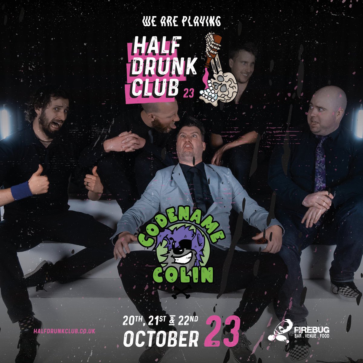 🎹 Our third, and final headliner for #hdc23—is, the incredible @Bustershuffle! 🎹 And—because we're SO incredibly good to you, please welcome #hdc favourites back to LE1— @codename_colin! #ska #skapunk #punk #punkrock #reggae #hdc #halfdrunkclub #hdc23 #hdc2023